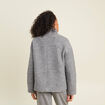 Manteau doubl&eacute; col montant gris clair femme