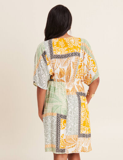 Robe imprimée jaune femme
