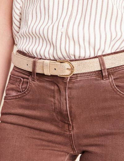 Ceinture fine iris&eacute;e couleur or femme