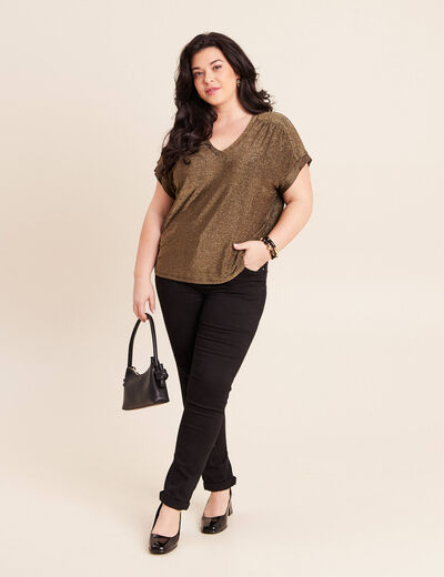 T-shirt manches courtes camel femme