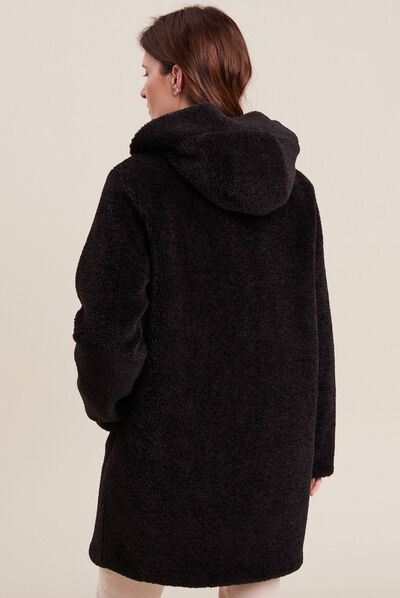 Doudoune réversible à capuche noir femme