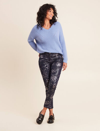 Pantalon magique Le L&eacute;ger enduit bleu femme