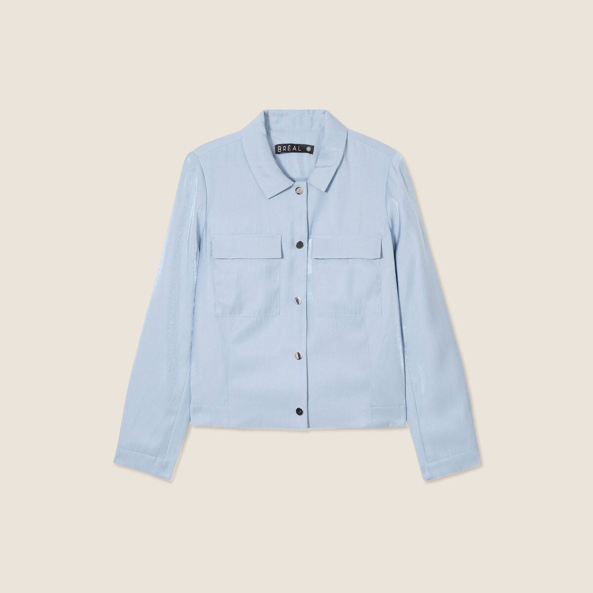 Veste boutonnée bleu clair femme