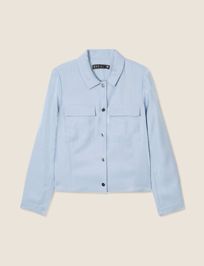 Veste boutonnée bleu clair femme