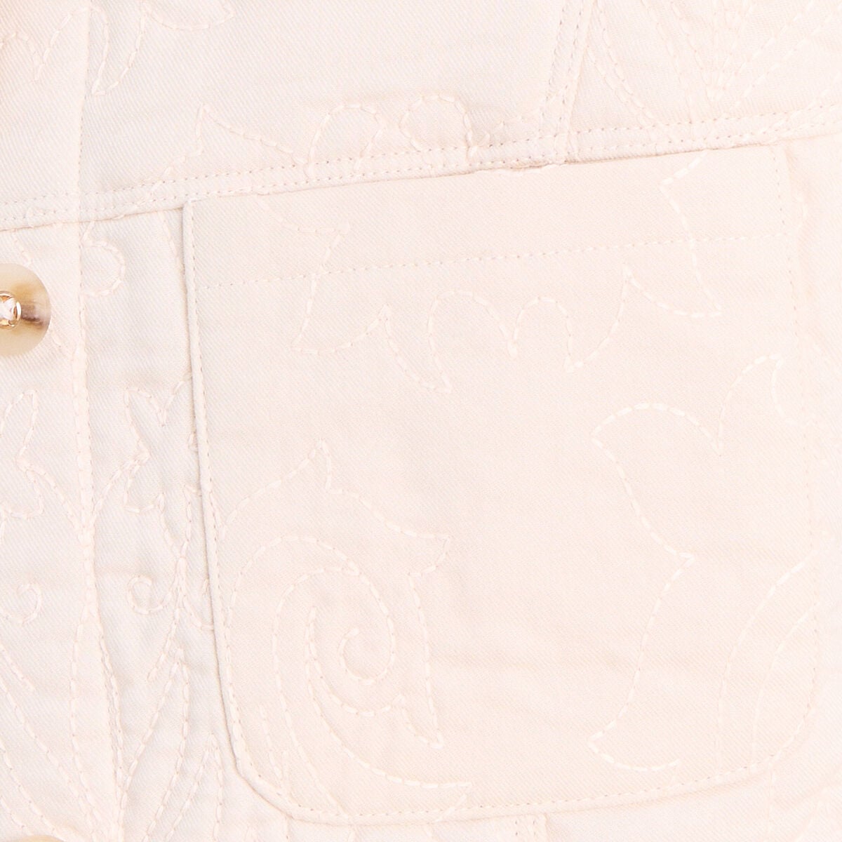 Gilet sans manches doubl&eacute; coton ecru femme