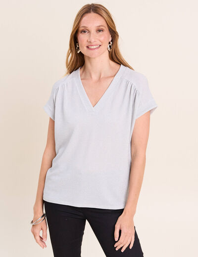 T-shirt manches courtes ecru femme