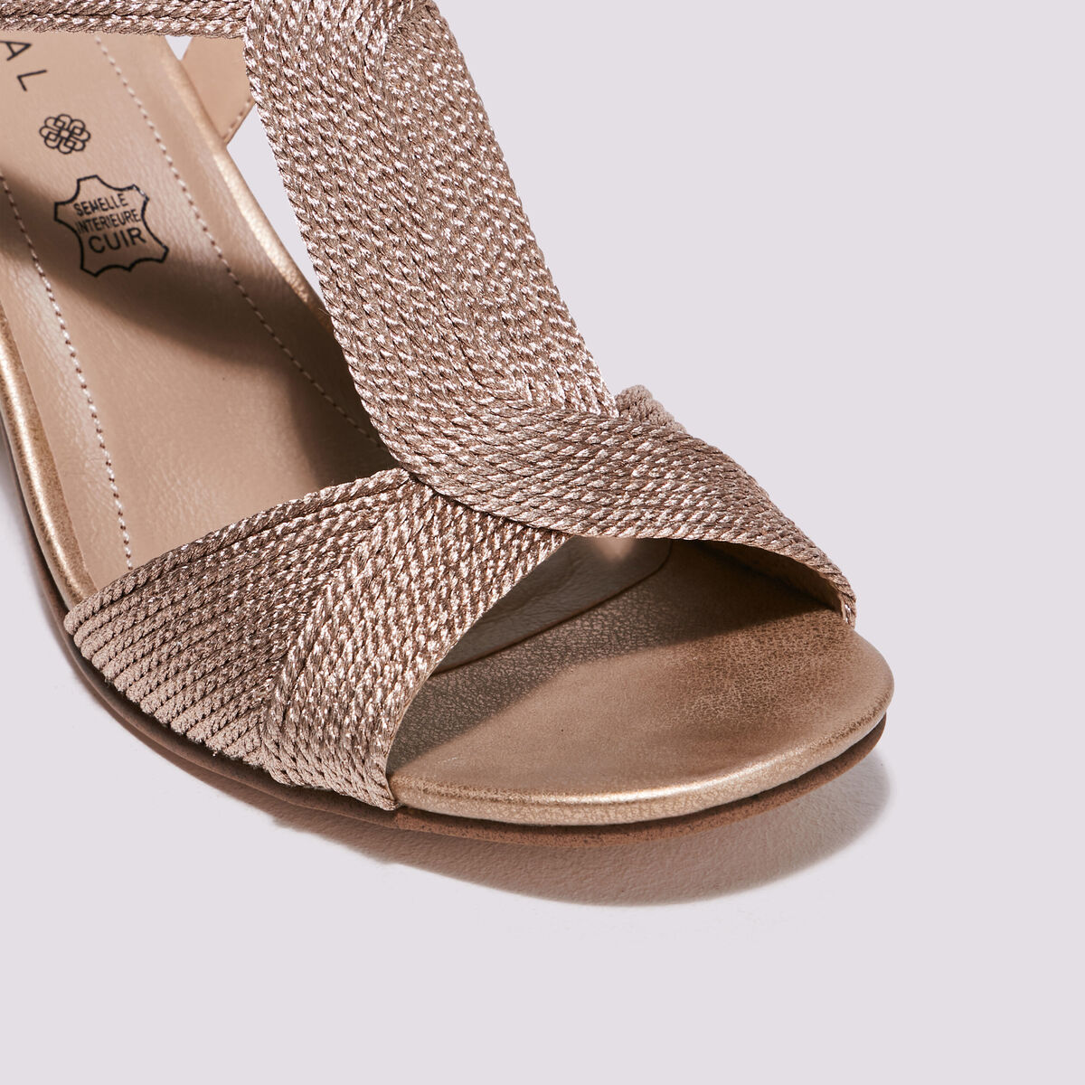 Sandales à talons bottiers rose clair femme