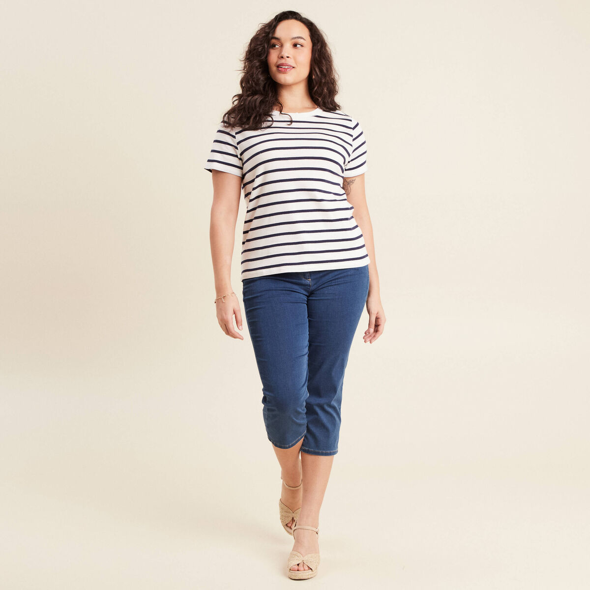 T-shirt manches courtes blanc femme