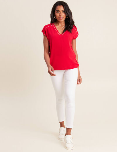 T-shirt manches courtes rouge femme