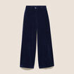 Pantalon en velours bleu marine femme