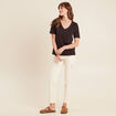 T-shirt manches courtes marron foncé femme