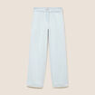 Jean large en coton denim bleach femme