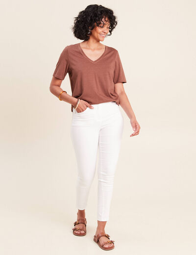 T-shirt manches courtes marron femme