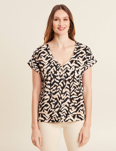 T-shirt manches courtes noir femme
