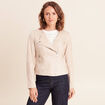 Veste droite zipp&eacute;e beige femme