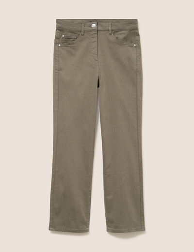 Pantalon magique Le L&eacute;ger coupe droite vert kaki femme