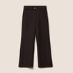 Pantalon large 7/8&egrave;me marron femme