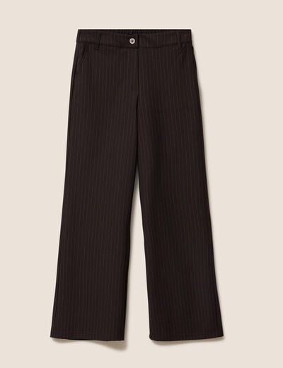 Pantalon large 7/8&egrave;me marron femme