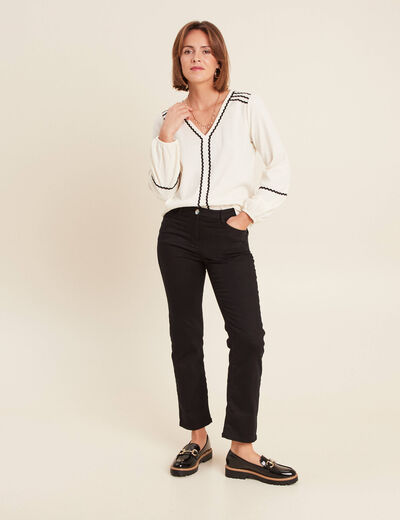 T-shirt manches longues ecru femme