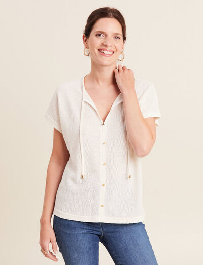 T-shirt manches courtes ecru femme