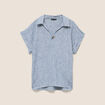 Blouse manches courtes fluide bleu femme