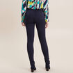 Pantalon léger taille haute long bleu marine femme