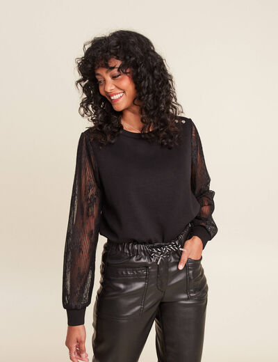 T-shirt manches longues noir femme