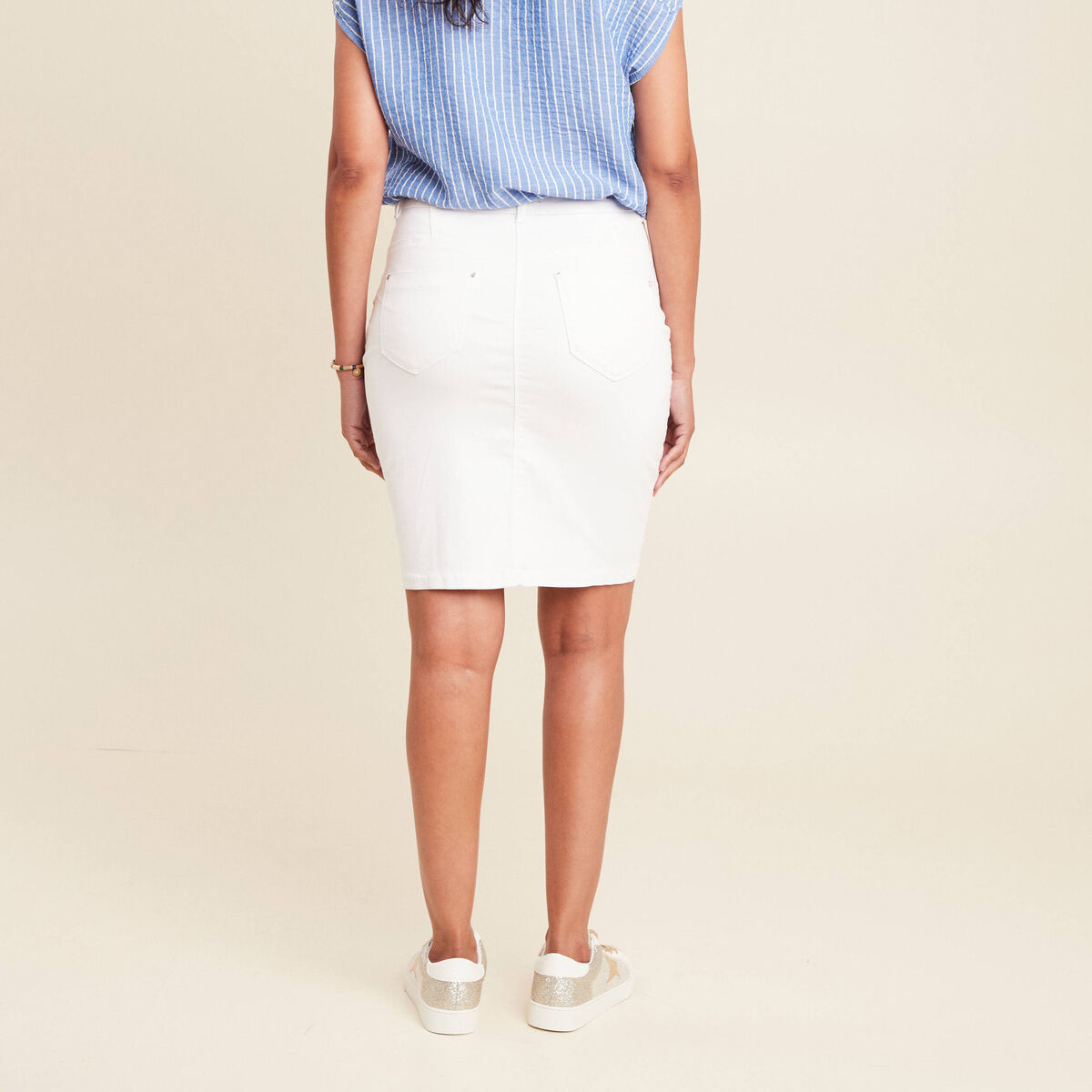 Jupe droite blanc femme