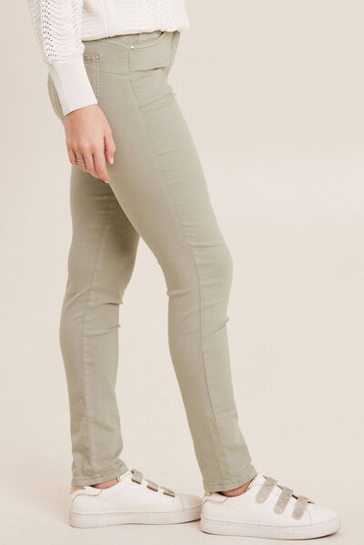 Pantalon léger taille standard long vert clair femme