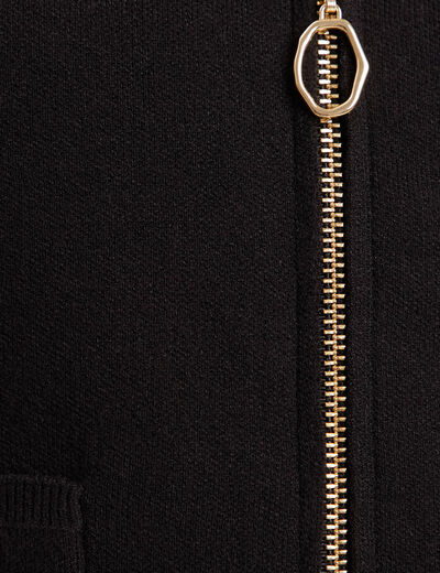 Gilet droit court sans manches noir femme