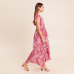 Robe longue portefeuille rose femme