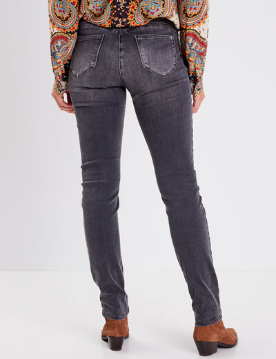Jean magique ajusté taille standard denim gris femme