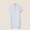 Robe droite courte col montant bleu femme