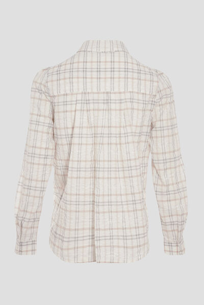 Chemise manches longues beige femme