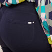Pantalon léger taille haute long bleu marine femme
