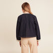Veste sans col denim brut femme