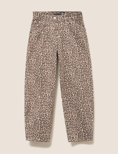 Pantalon magique Le L&eacute;ger coupe barrel beige femme