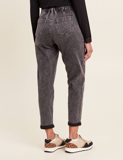Jean coupe mom 7/8&egrave;me denim gris femme
