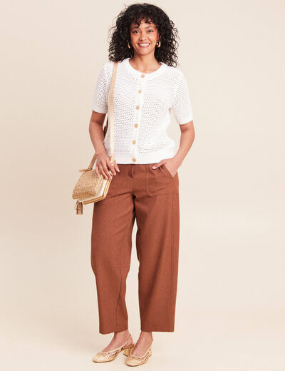 Pantalon camel femme