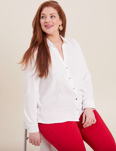 Chemise à manches longues ecru femme