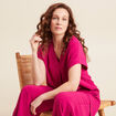 Blouse manches courtes rose fushia femme