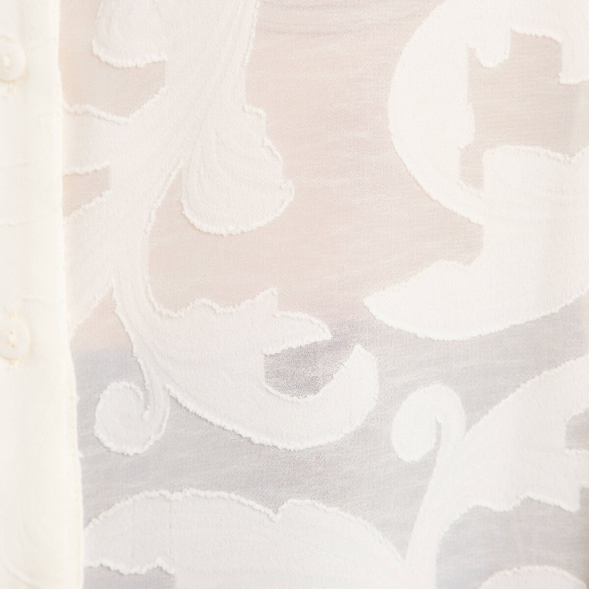 Chemise ample manches longues ecru femme