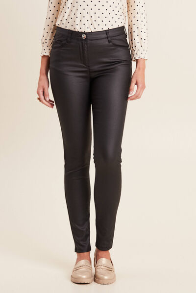 Pantalon magique ajusté noir femme