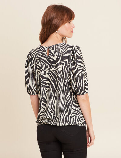 Blouse manches courtes noir femme