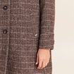 Manteau col montant doubl&eacute; marron femme