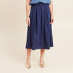 Jupe longue évasée bleu foncé femme