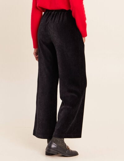 Pantalon en velours noir femme