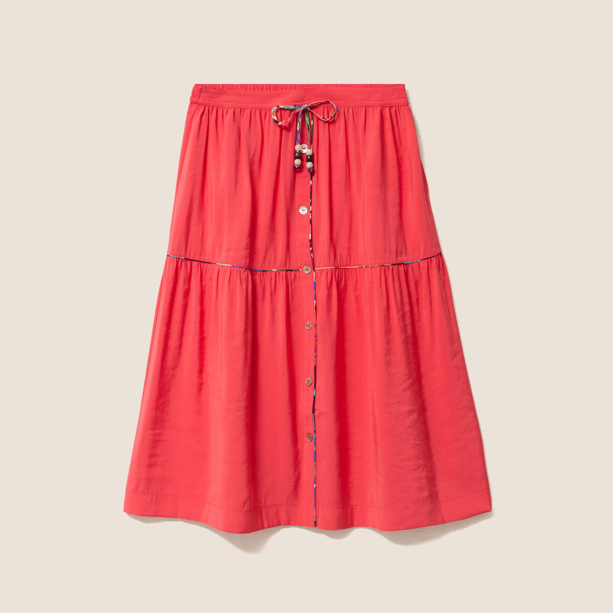 Jupe midi rouge femme