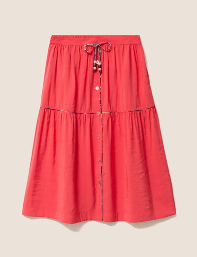 Jupe midi rouge femme