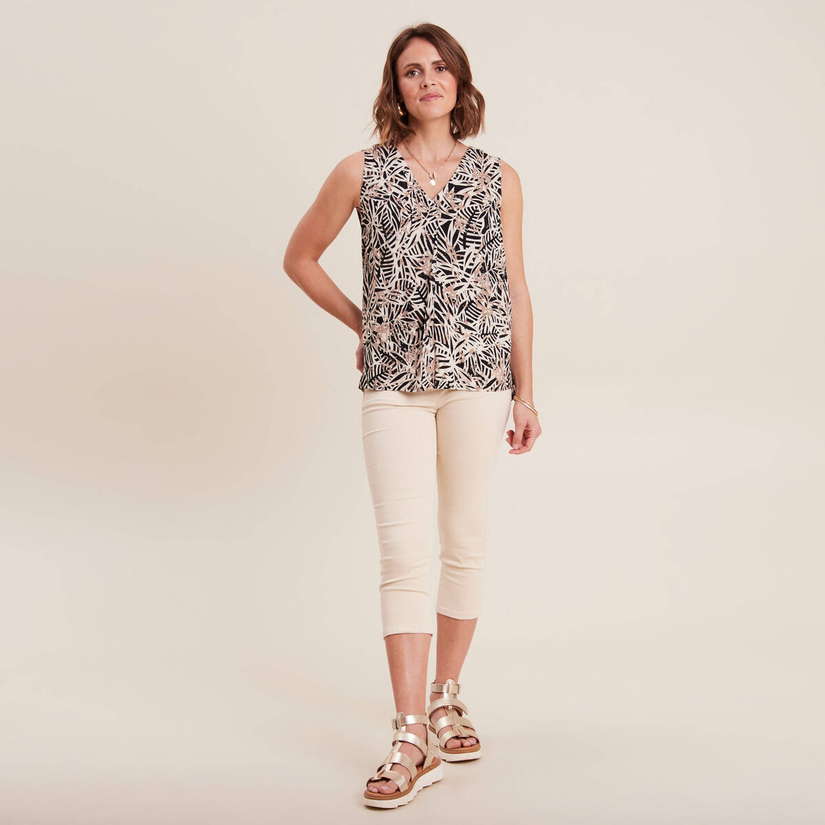 Blouse sans manches noir femme